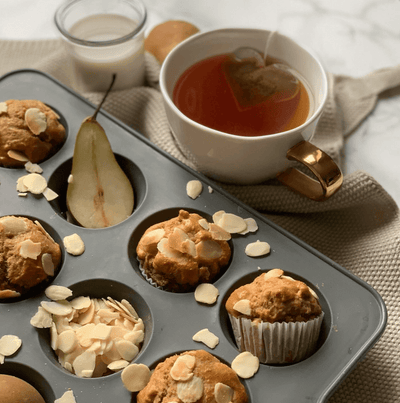 [RECIPE] My recipe for Pear Almond Rooibos Infused Muffins